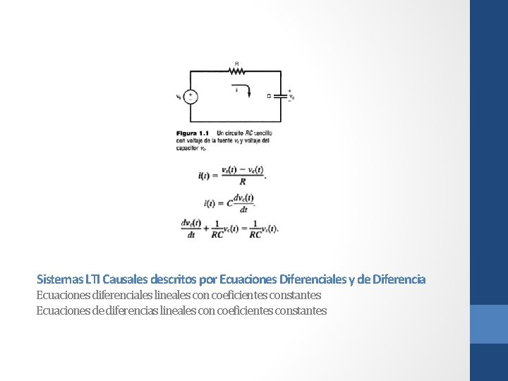 Sistemas LTI Causales descritos por Ecuaciones Diferenciales y de Diferencia Ecuaciones diferenciales lineales con