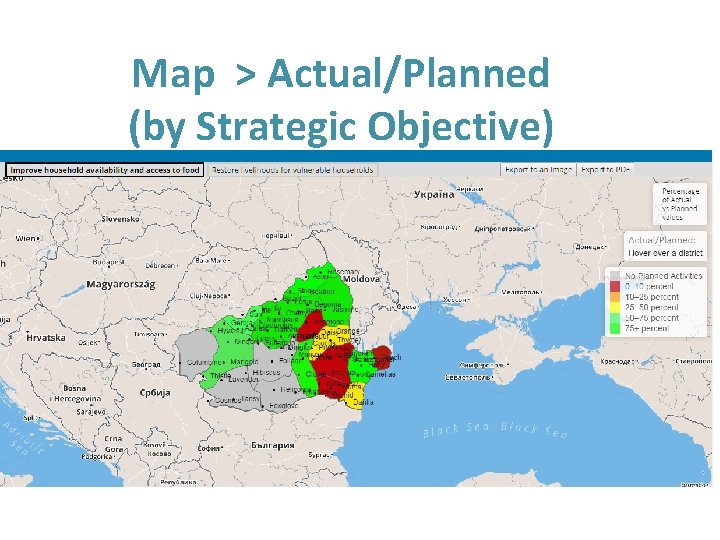 Map > Actual/Planned (by Strategic Objective) 
