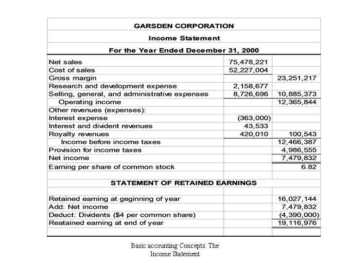 Basic accounting Concepts: The Income Statement 