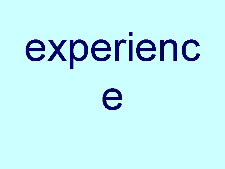 experienc e 