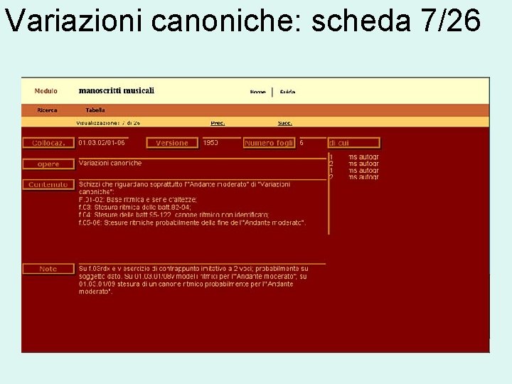 Variazioni canoniche: scheda 7/26 