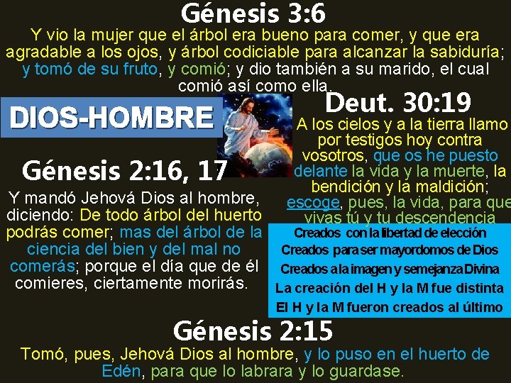 Génesis 3: 6 Y vio la mujer que el árbol era bueno para comer,