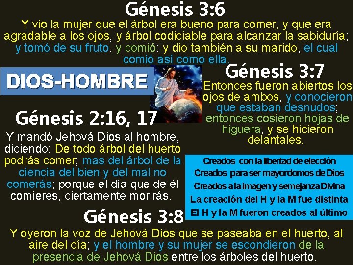 Génesis 3: 6 Y vio la mujer que el árbol era bueno para comer,