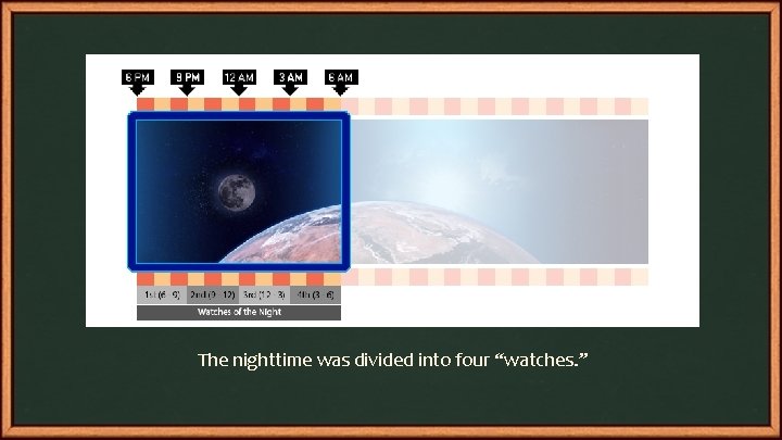 The nighttime was divided into four “watches. ” 