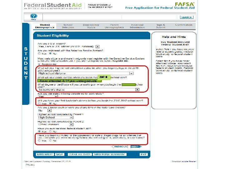 Never attended & 1 st year undergraduate 2017 -18 