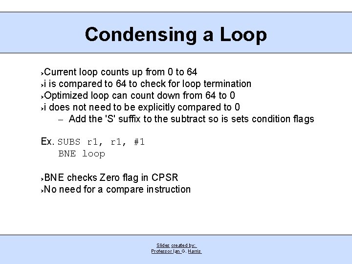 Condensing a Loop Current loop counts up from 0 to 64 i is compared