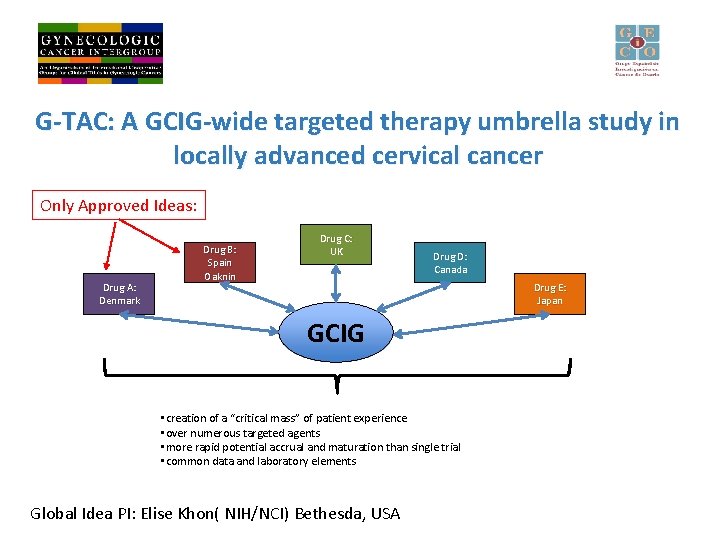 G-TAC: A GCIG-wide targeted therapy umbrella study in locally advanced cervical cancer Only Approved