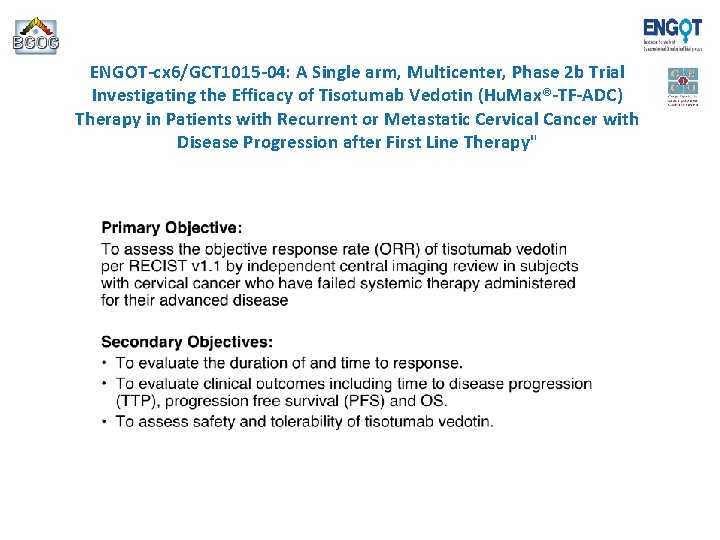 ENGOT-cx 6/GCT 1015 -04: A Single arm, Multicenter, Phase 2 b Trial Investigating the