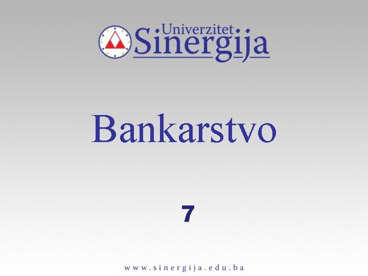 Bankarstvo 7 