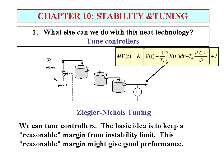 CHAPTER 10: STABILITY &TUNING 1. What else can we do with this neat technology?