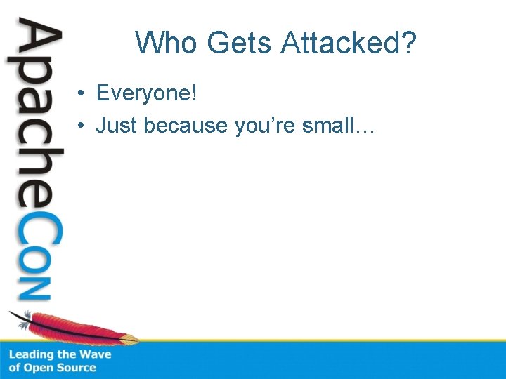Who Gets Attacked? • Everyone! • Just because you’re small… 