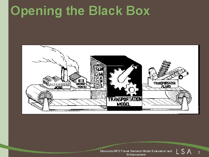 Opening the Black Box Missoula MPO Travel Demand Model Evaluation and Enhancement 2 