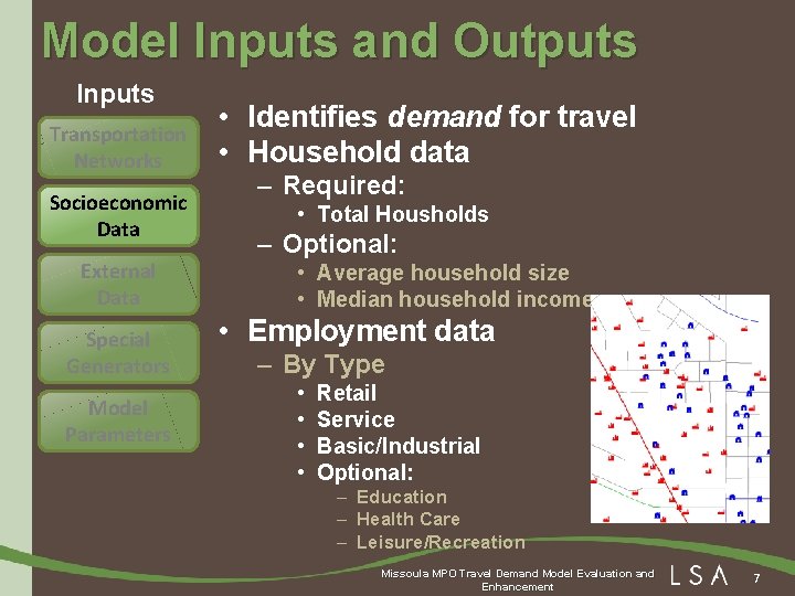 Model Inputs and Outputs Inputs Transportation Networks Socioeconomic Data External Data Special Generators Model