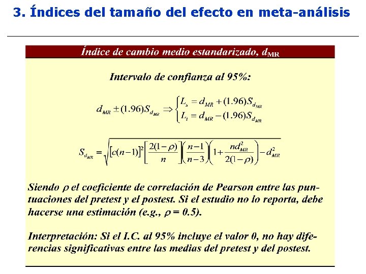 3. Índices del tamaño del efecto en meta-análisis 