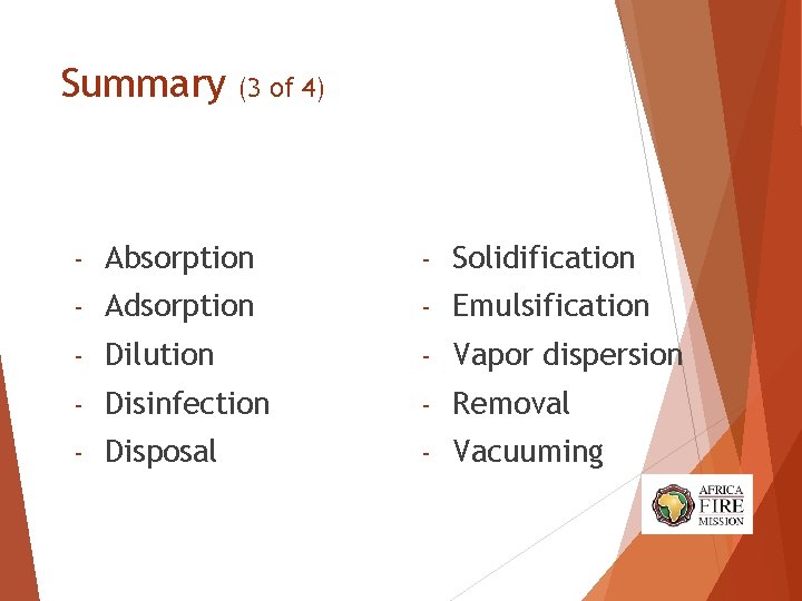 Summary (3 of 4) • Ten methods of decontamination: – Absorption – Solidification – Summary (3 of 4) • Ten methods of decontamination: – Absorption – Solidification –