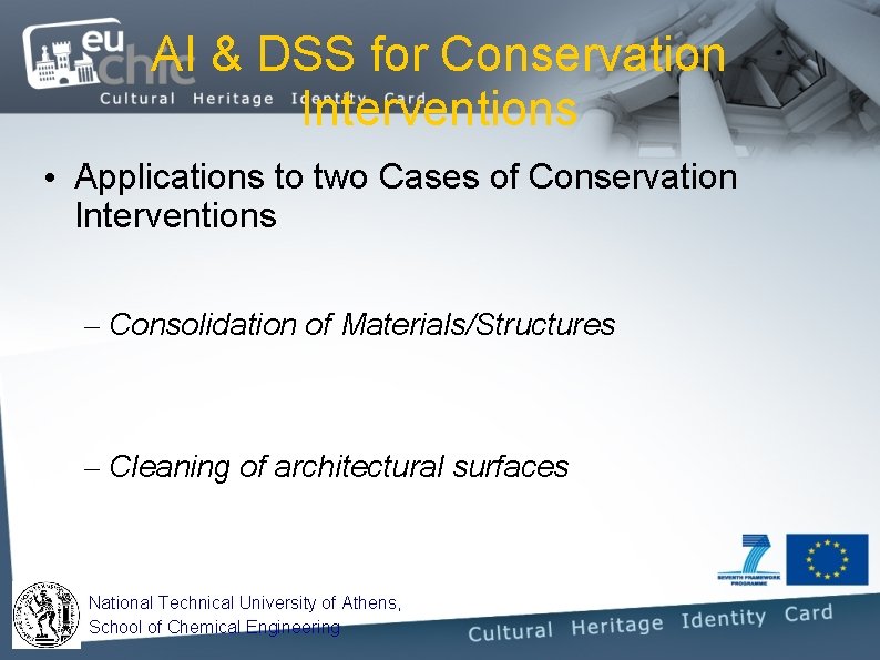 AI & DSS for Conservation Interventions • Applications to two Cases of Conservation Interventions AI & DSS for Conservation Interventions • Applications to two Cases of Conservation Interventions
