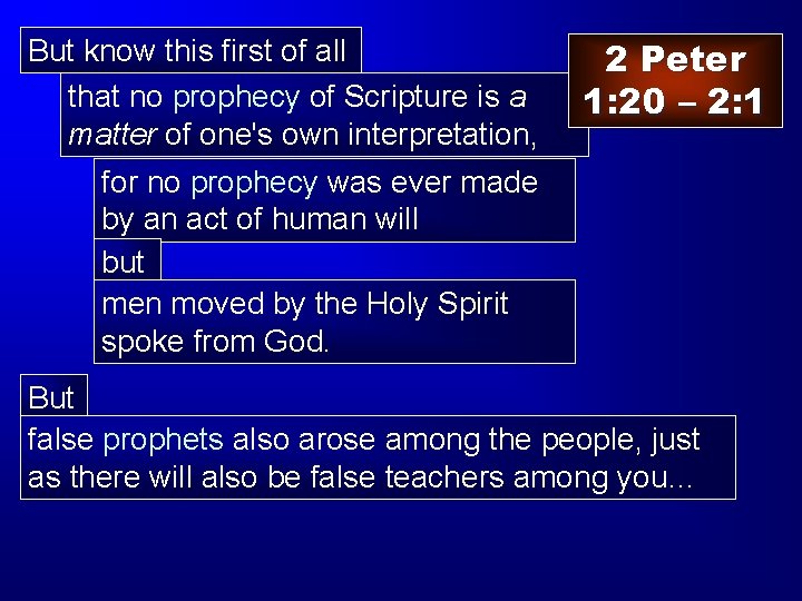 But know this first of all that no prophecy of Scripture is a matter