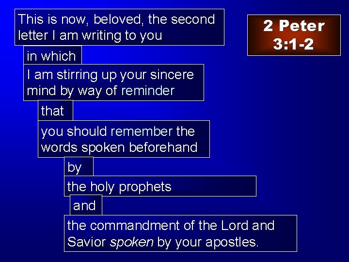 This is now, beloved, the second letter I am writing to you in which