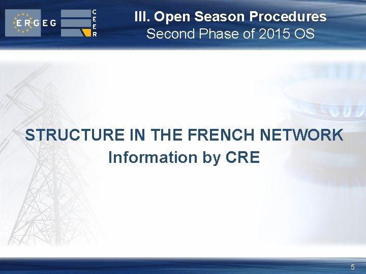 III. Open Season Procedures Second Phase of 2015 OS STRUCTURE IN THE FRENCH NETWORK