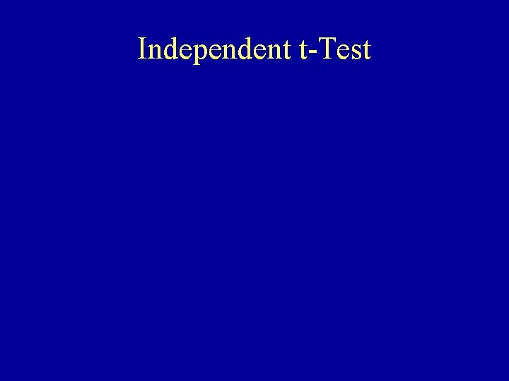 Independent t-Test 