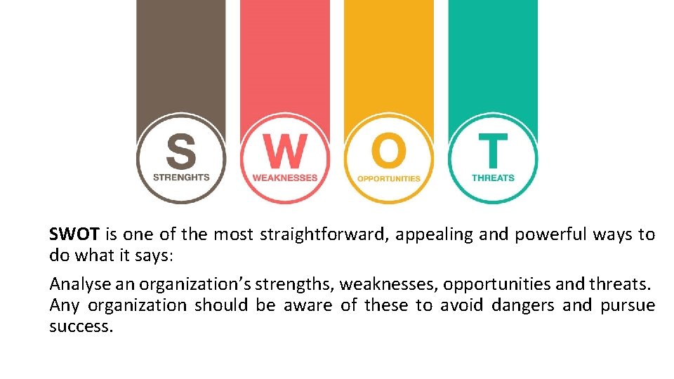 SWOT is one of the most straightforward, appealing and powerful ways to do what