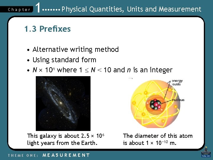 Chapter 1 Physical Quantities, Units and Measurement 1. 3 Prefixes • Alternative writing method