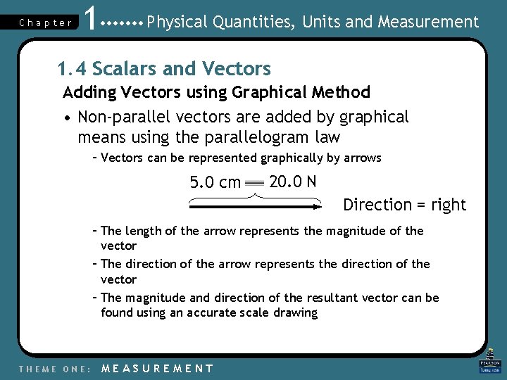 Chapter 1 Physical Quantities, Units and Measurement 1. 4 Scalars and Vectors Adding Vectors