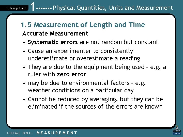Chapter 1 Physical Quantities, Units and Measurement 1. 5 Measurement of Length and Time
