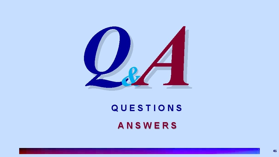 QA & QUESTIONS ANSWERS 46 