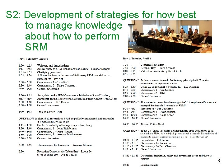 S 2: Development of strategies for how best to manage knowledge about how to