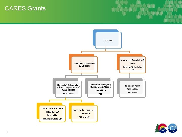 CARES Grants CARES Act Education Stabilization Funds (ESF) Elementary & Secondary School Emergency Relief