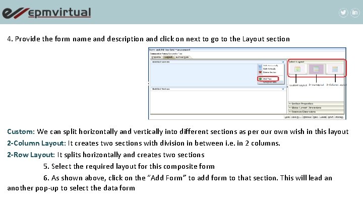 4. Provide the form name and description and click on next to go to