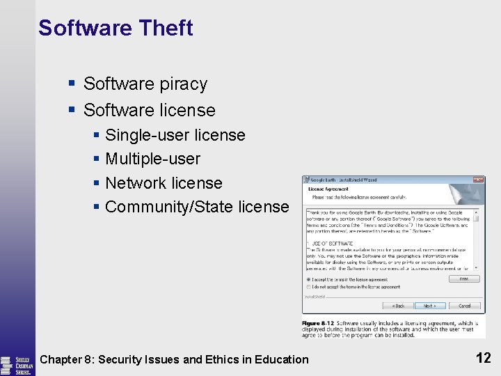 Software Theft § Software piracy § Software license § Single-user license § Multiple-user §