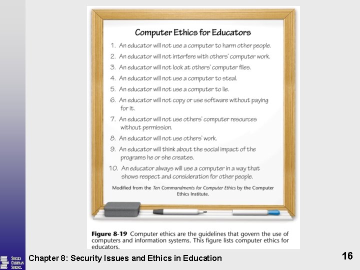 Chapter 8: Security Issues and Ethics in Education 16 