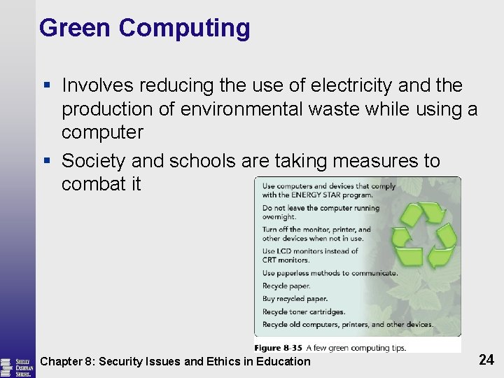 Green Computing § Involves reducing the use of electricity and the production of environmental