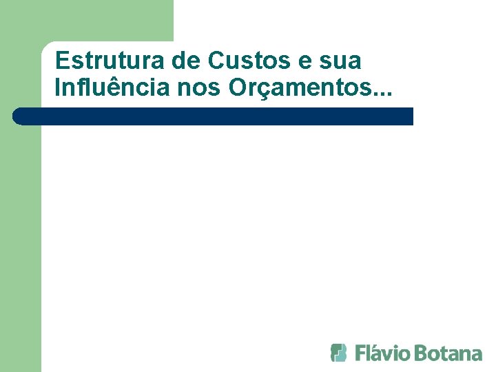 Estrutura de Custos e sua Influência nos Orçamentos. . . 