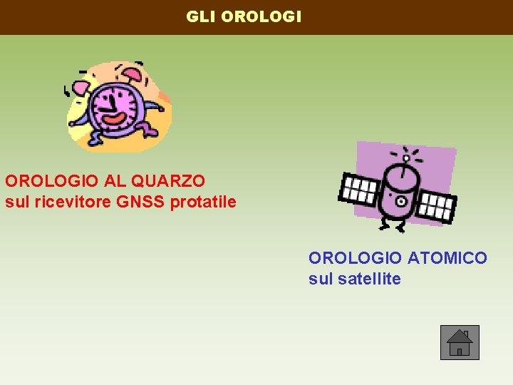 GLI OROLOGIO AL QUARZO sul ricevitore GNSS protatile OROLOGIO ATOMICO sul satellite 