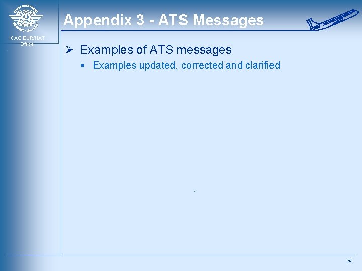 Appendix 3 - ATS Messages ICAO EUR/NAT Office Ø Examples of ATS messages ·