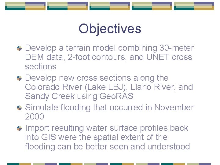 Objectives Develop a terrain model combining 30 -meter DEM data, 2 -foot contours, and Objectives Develop a terrain model combining 30 -meter DEM data, 2 -foot contours, and
