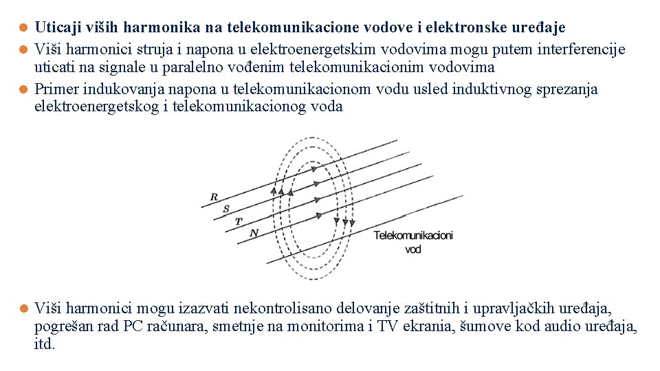 Uticaji viših harmonika na telekomunikacione vodove i elektronske uređaje l Viši harmonici struja i