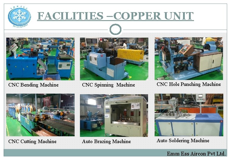 FACILITIES –COPPER UNIT CNC Bending Machine CNC Spinning Machine CNC Hole Punching Machine CNC FACILITIES –COPPER UNIT CNC Bending Machine CNC Spinning Machine CNC Hole Punching Machine CNC