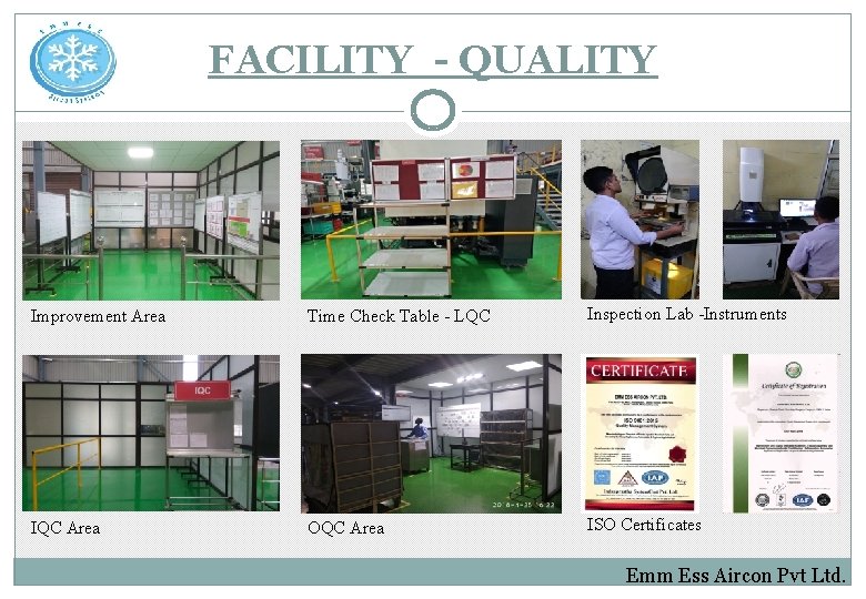 FACILITY - QUALITY Improvement Area Time Check Table - LQC Inspection Lab -Instruments IQC