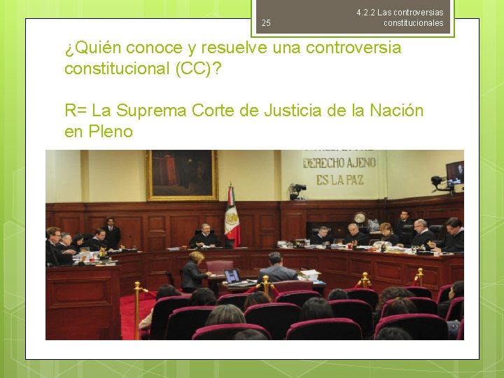 25 4. 2. 2 Las controversias constitucionales ¿Quién conoce y resuelve una controversia constitucional