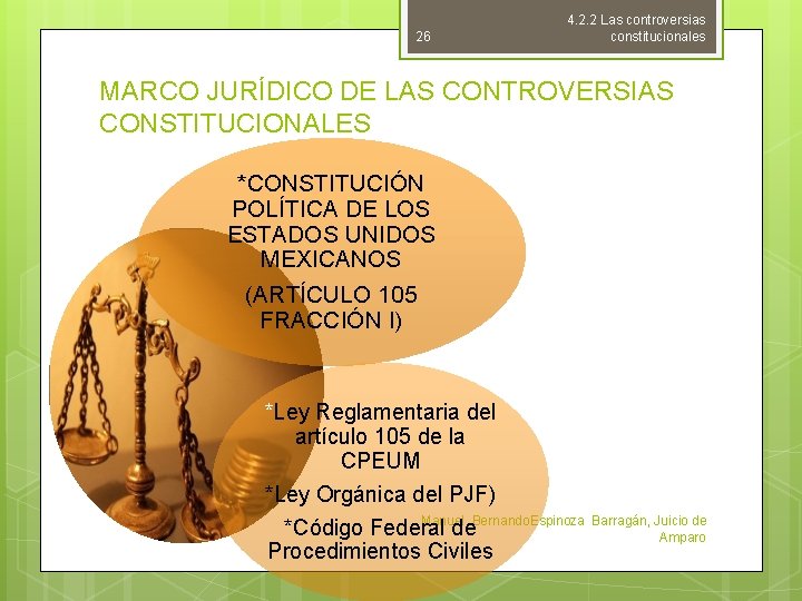 26 4. 2. 2 Las controversias constitucionales MARCO JURÍDICO DE LAS CONTROVERSIAS CONSTITUCIONALES *CONSTITUCIÓN