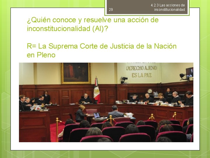 29 4. 2. 3 Las acciones de inconstitucionalidad ¿Quién conoce y resuelve una acción