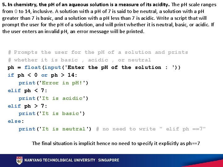 5. In chemistry, the p. H of an aqueous solution is a measure of