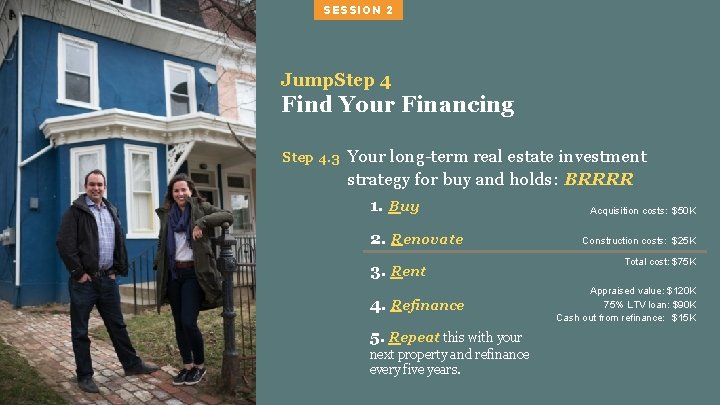 SESSION 2 Jump. Step 4 Find Your Financing Step 4. 3 Your long-term real