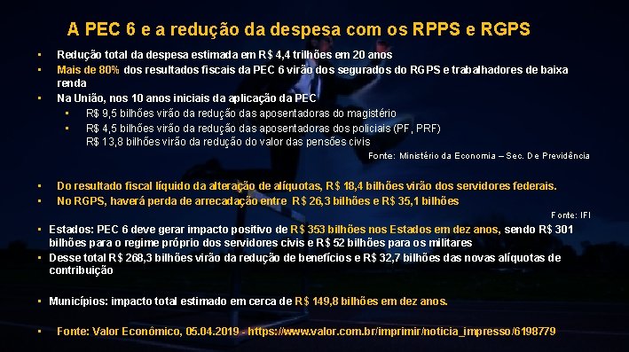 A PEC 6 e a redução da despesa com os RPPS e RGPS •