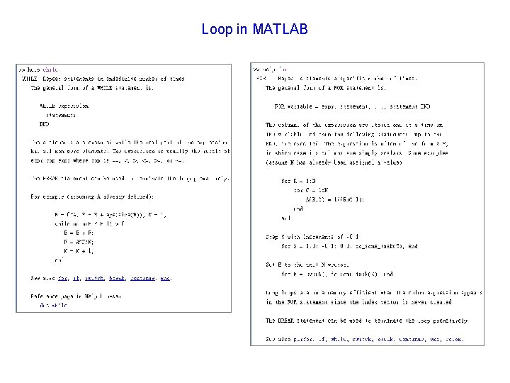 Loop in MATLAB 