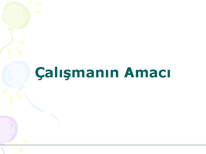 Çalışmanın Amacı 